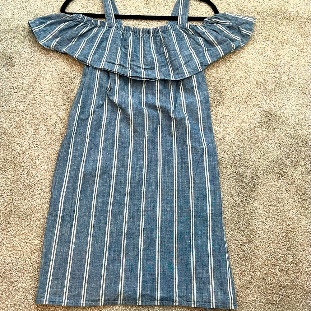 JCrew off the shoulder chambray dress